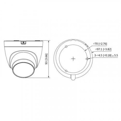 HDCVI відеокамера Dahua 2 Мп DH-HAC-HDW1200TRQP-BE (2.8 мм) для системи відеоспостереження